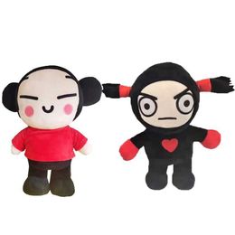 Stuffed Plush Animals 2 pieces of Pucca and Garu plush toys Chinese cartoon dolls filled with characters sleep pillows wedding couples childrens Q240515