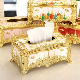 Tissue Boxes Napkins Creative European-style castle tissue holder storage retro acrylic high-end cafe home kitchen fashion paper box J0520