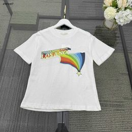 Top baby T-shirt Rainbow letter pattern printing child tshirt Size 100-150 CM kids designer clothes girls boys Short Sleeve tees 24Mar