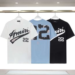 Long term stock number 22 letter printed high street mens short sleeved sports T-shirt