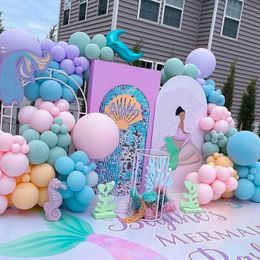 Party Balloons 141pcs Pink Blue Mermaid Balloon Garland Arch Kit Baby Shower Girl Birthday Party Decor Foil Globos Little Mermaid Under The Sea