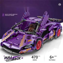 Blocks Technology Super Racing Model Building Block Car Pull Back DIY MOC Car Block Childrens Gift Toys WX