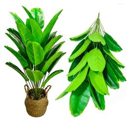 Decorative Flowers Large Artificial Banana Tree Tropical Plants Decoration Fake Plant Plastic Leaves For Home Living Room Garden Wedding