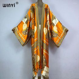 Kimono Boho Print Kaftans Beach Wear Cover-ups Elegant Cardigan Sexy Holiday Outfits For Women Vestidos Para Playa