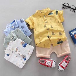 Clothing Sets Fashion Baby Mens Summer Casual Clothing Set Top and Shorts 2PCS Baby Clothing Set Boys and Babies Set Childrens Clothing WX