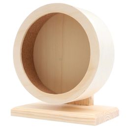 Wooden Non Run Disc for Hamsters Hedgehogs Small Pets Exercise Wheel Size S 240516
