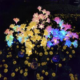 Hydrangea Flower Solar Light For Outdoor Garden Decoration Lamp Patio Yellow Warm