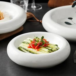 Plates Round Thick Vegetable Plate For El Restaurant Clubhouse Cold Dish Special Tableware Decorative Bowl Kitchen Supplies