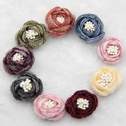 Decorative Flowers 5pcs/lot 3.5cm Silk Rose Flower Head Artificial Wedding Party Home Decor DIY Wreath Scrapbook Gift Box Craft Fake