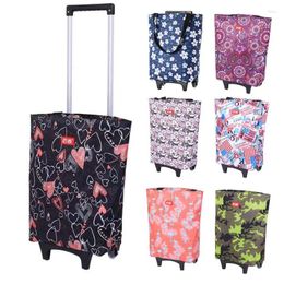 Storage Bags Large Folding Shopping Bag On Wheels Buy Fruit Vegetables Cart Organiser Food Trolley