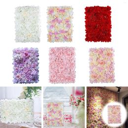 Decorative Flowers 16x24inch Silk Rose Flower Panel Artificial Wall For Backdrop Birthday Po Pography Party Decorations