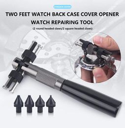 Watch Repair Kits T Shaped Back Case Cover Opener Remover With 4 Dies No.2289 Battery Replacement Tool For Watchmaker 20-55mm