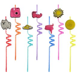 Drinking Sts Pink Theme 28 Themed Crazy Cartoon Decoration Supplies Birthday Party Favours For Christmas Summer Favour Plastic St With K Ot1Po