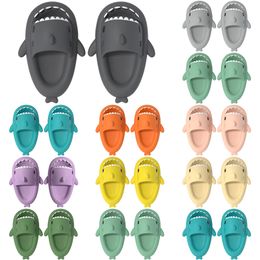 18 Mens Women Shark Summer Home Solid Colour Couple Parents Outdoor Cool Indoor Household Funny Slippers GAI