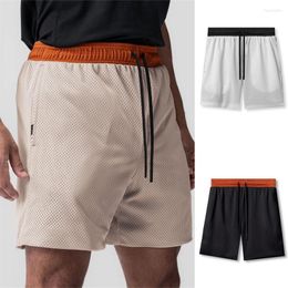 Men's Shorts 2024 Men Light Weight Thin Short Pants Running Squat Fitness GYM Wear Quick-drying Mesh Drawstring