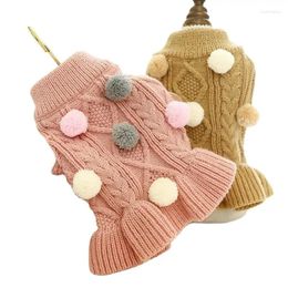 Dog Apparel Cat Knitted Sweater Jumper Ball Design Small Fashion Hoodie Winter Warm Pet Clothing