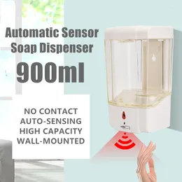Liquid Soap Dispenser Bathroom Products 900ml Wall-Mount Automatic IR Sensor Touchfree Lotion Pump Portable Dispensers