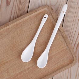 Spoons Elegant Large/Small Pure White Porcelain Mini Kitchen Bone Ceramic Tea Coffee Sugar Dessert