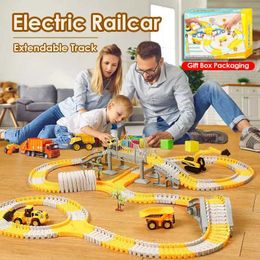 Diecast Model Cars Childrens Electric Track Toy Engineering Mini Car Set Puzzle Boy Toy Track Car Train Toy Childrens Birthday and Christmas Gift WX