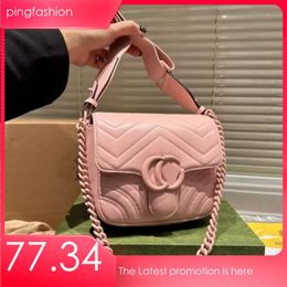 Designer bags marmont chain shoulder aron crossbody bag women leather wallet pink black white square hobo trendy new g 5A top quality