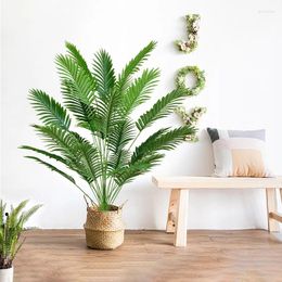 Decorative Flowers Tropical Fake Plants Green Plastic Artificial Loose Tail Sunflower Tree Branch For Home Office Indoor Garden Room