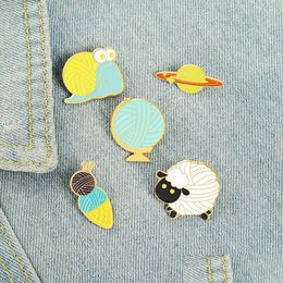 Pins, Brooches Snail Sheep Kawaii Enamel Pin For Women Fashion Dress Coat Shirt Demin Metal Funny Brooch Pins Badge Promotion Gift Dr Dhvga