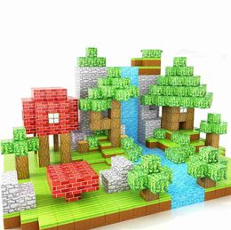Magnetic Blocks 64-100 pieces magnetic building block magnetic world set suitable for boys and girls WX5.173458
