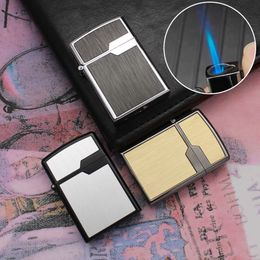 Xfa101-2 Creative Electroplating Wire Drawing Direct Impact Lighter Metal Gas Unfilled Windproof Cigarette Lighter Wholesale