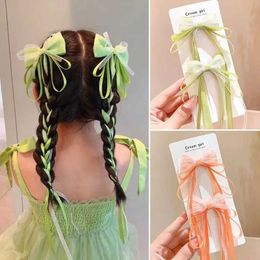 Hair Accessories New Fashion Childrens Bowband Hair Clip Baby Knitted Headband Long Beauty Hair Clip Fashion Childrens Hair Accessories WX