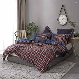 Bedding Sets Cotton Yarn Dyed Waffle Flannel Duvet Cover Set