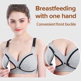 DBI3 Maternity Intimates Cotton Care Bra Summer Breathable Breast Enhancement Womens Pregnant Plus Large Size Easy to Enter No Wires d240517