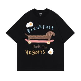 Funny Dogs Graphic T Shirts Y2K Men 2024 Summer Black Loose Cotton Tee Tops Harajuku Streetwear Hip Hop Oversized T-shirt Unisex