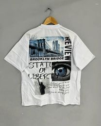 Men's T Shirts Y2k American Summer Harajuku Retro Landscape Printed Oversized T-shirt Tops Men Gothic Punk Casual Versatile Clothing Women