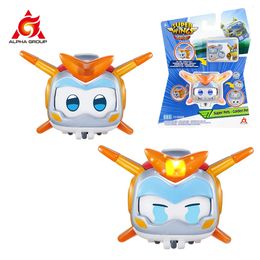 Super Wings Super Pet-Tino Pet Dinosaur With Sparkling Light Slide Face to Change Emotion Kid Stackable Toy Christmas Gift 240516