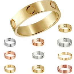 As Original screw designer engrave 4/5/6mm moissanite diamond LOVE Ring Gold Sier Rose 750 Stainless Steel Rings Women men lovers Jewellery USA size 5 6 7 8 9 10