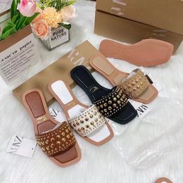 Women's Sandals, Designer Sandals, Slippers, Fashion Luxury, Floral Slippers, Leather and Rubber Flats, Sandals, Summer Beach Shoes 08