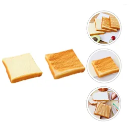 Plates 2 Pcs European Style Simulated Bread Home Decor Artificial French Pu Fake Adornment