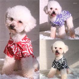 Dog Apparel Fashion Print Shirt Pet Clothes Lapel Cotton T-shirt For Puppy Small Large Cat Chihuahua Short Sleeve Costume