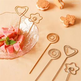 Forks 1PC 304 Stainless Steel Fruit Fork Creative Toothpick Lunch Bento Accessories Party Decoration Tableware