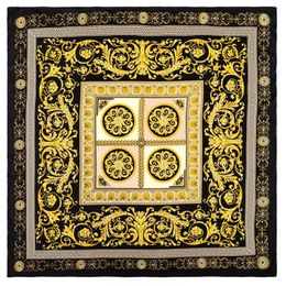 POBING Manual Hand Rolled Twill Silk Scarf Women Retro Cashew Square Scarves Echarpes Foulards Femme Wrap Bandana Hijab 90CM 240515