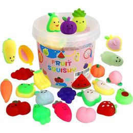 Decompression Toy 12/36 mini Kawaii cute fruits vegetables bananas grapes Mochi squeezing toys to relieve anxiety party discounts B240515