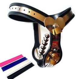 Stainless Steel Device Female Belt with Anal Plug T Type Underpant Adult Toys for Women BDSM Bondage G7-5-559452695
