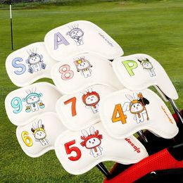 910Pcs Golf Club Iron Head Cover Set Skeleton Shark embroidery with Number PU leather Golf Iron Headcover Golf Accessories 240516
