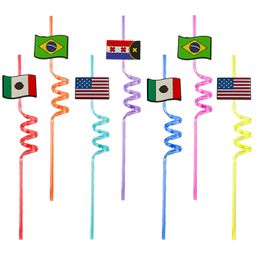 Drinking Sts National Flag Themed Crazy Cartoon Decoration Supplies Birthday Party Favours Plastic St With For Kids Christmas Goodie Gi Otbxg