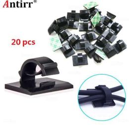 20pcs Car Cable Winder Fastener Charger Line Clasp Wire Cord Clip Tie Fixer Organiser Desk Wall Clamp Holder Management Adhesive2583354
