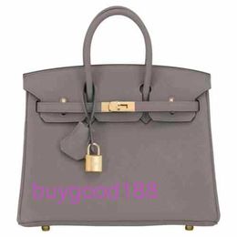 AA Briddkin Top Luxury Designer Totes Bag Stylish Trend Shoulder Bag 25 Grey Togo Gold Hardware Bag Stamp 2024 Womens Handbag