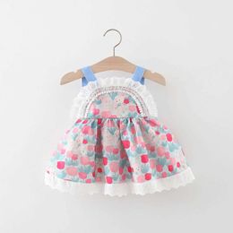Girl's Dresses Cartoon Little White Rabbit Girl Dress Pink Sling Newborn Cute Princess Dress Party Dress 0-3 Years Old