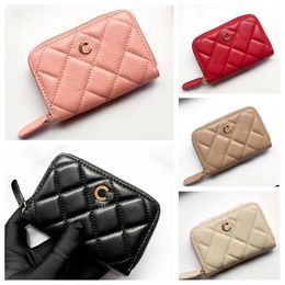Top quality Luxury Designer Small Wallets Womens Fashion Coin Key Wallet Caviar Leather coin purse ID Credit Card Business Card Holder Purse Small Zipper Wallet