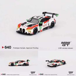 Diecast Model Cars MINIGT 640 stock 1 64 M4 GT IMSA 2023 racing die cast Diorama car model series mini toys WX