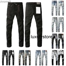 Purple Brand Jeans Trousers Mens Designer Jean Womens Straight Leg Low Rise Design Retro Sweatpants Denim Cargo Hip Black Pants 197 IFE8